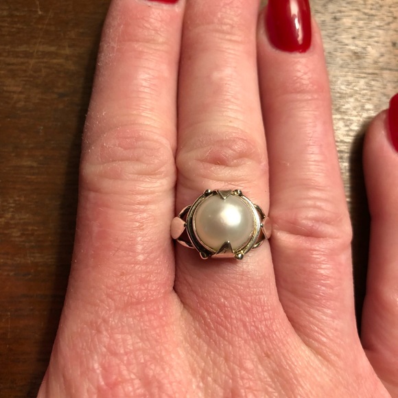Sterling silver pearl ring - Picture 2 of 5